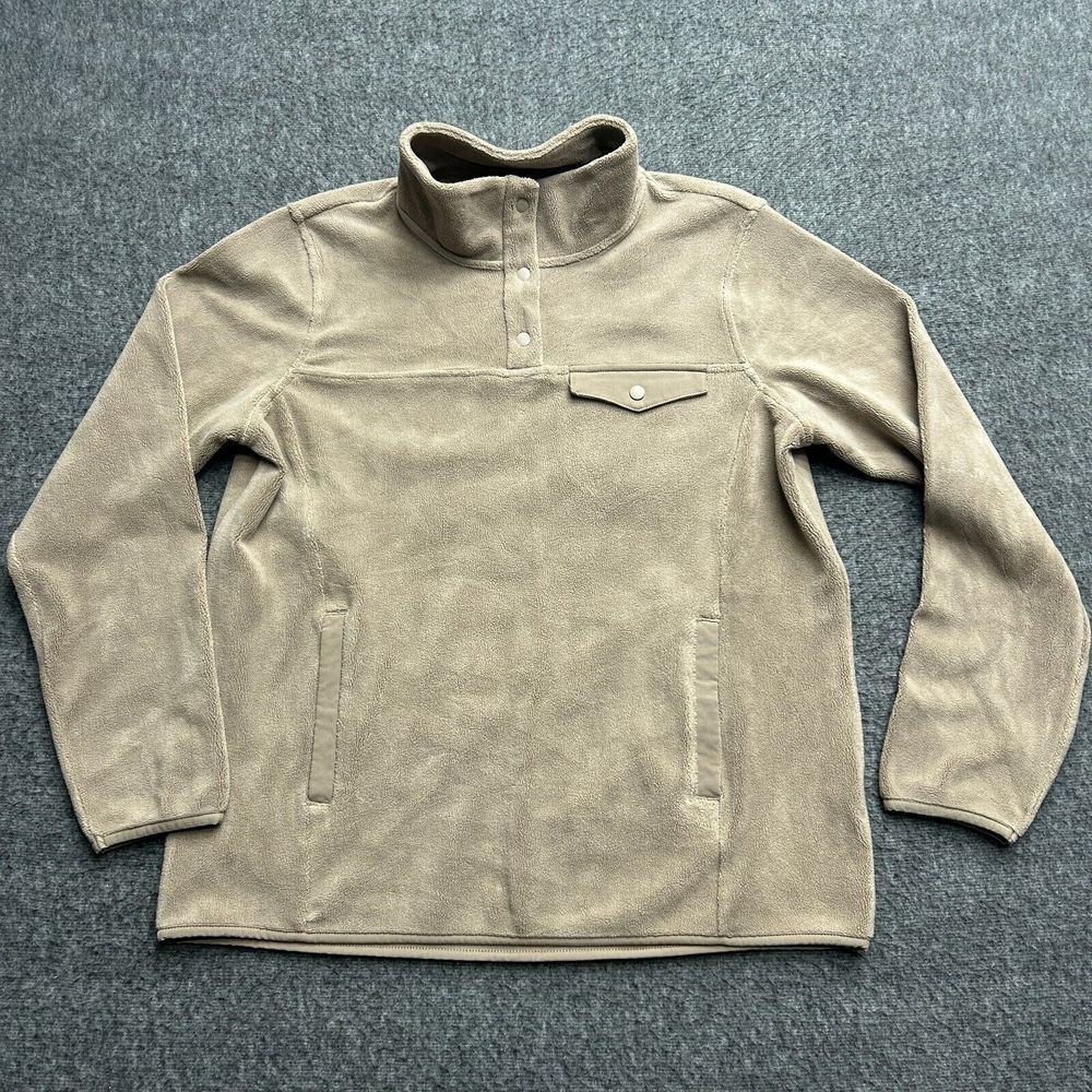 32 Degrees 1/4 Snap Arctic Fleece Pullover Womens‎ Sweatshirt Beige Small